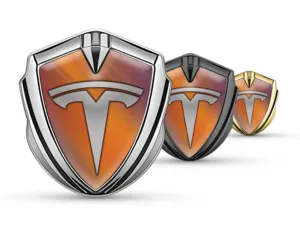 Tesla Emblem Car Badge Luxury Finish Alloy Design